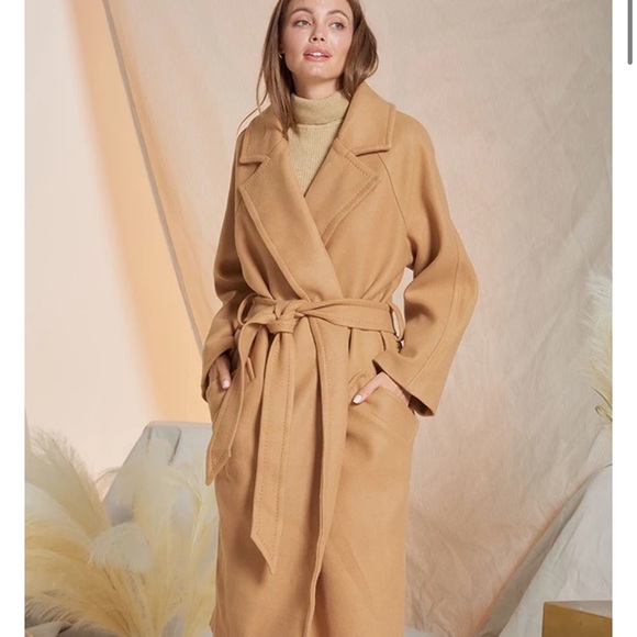 Jackets & Coats | Crescent Camel Wrap Coat | Poshmark